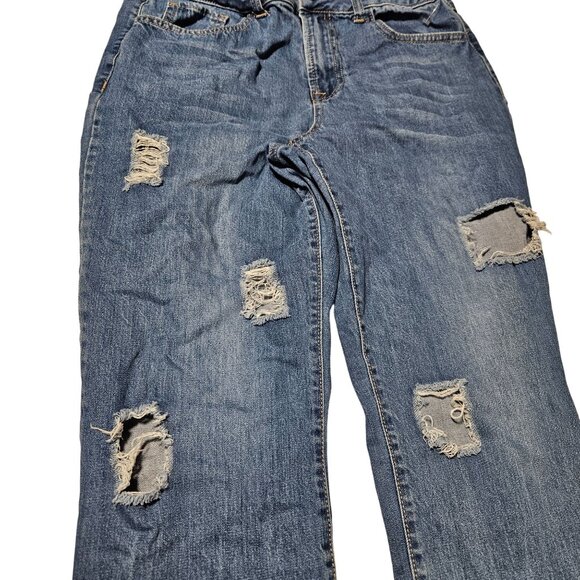 Rewash Jeans Womens Size 11 Straight Leg High Waist Ripped Medium Wash Denim - Picture 5 of 6